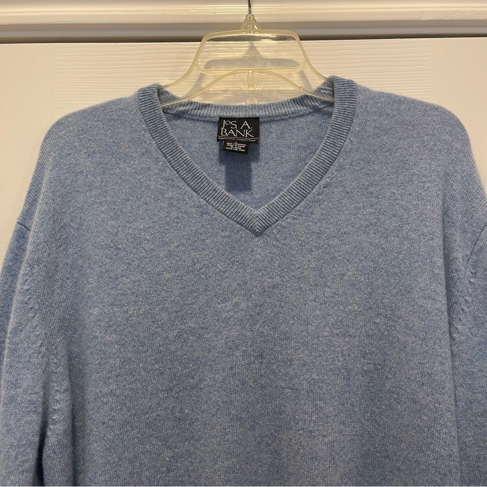 Jos A Bank Cashmere Light Blue Pullover Sweater Size Large Executive Collection - Picture 3 of 8